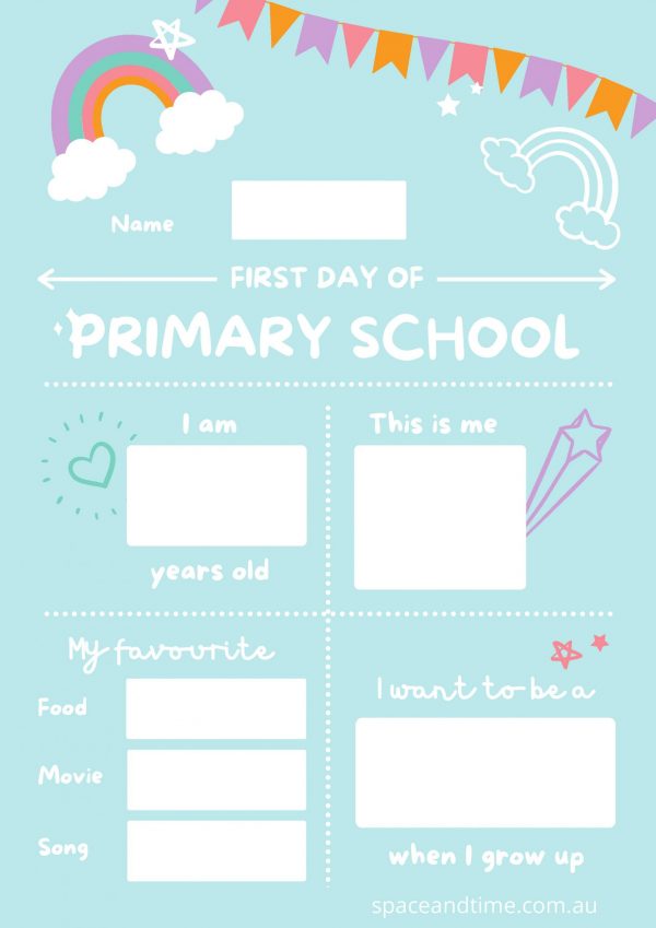 first day of primary school snapshot